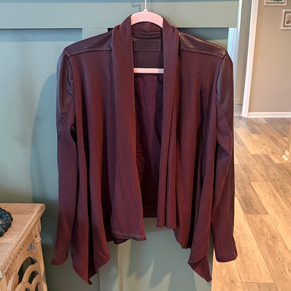 Blank NYC Deep Burgundy Open Front Jacket